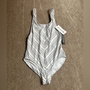 NWT Athleta chevron high leg one piece swimsuit